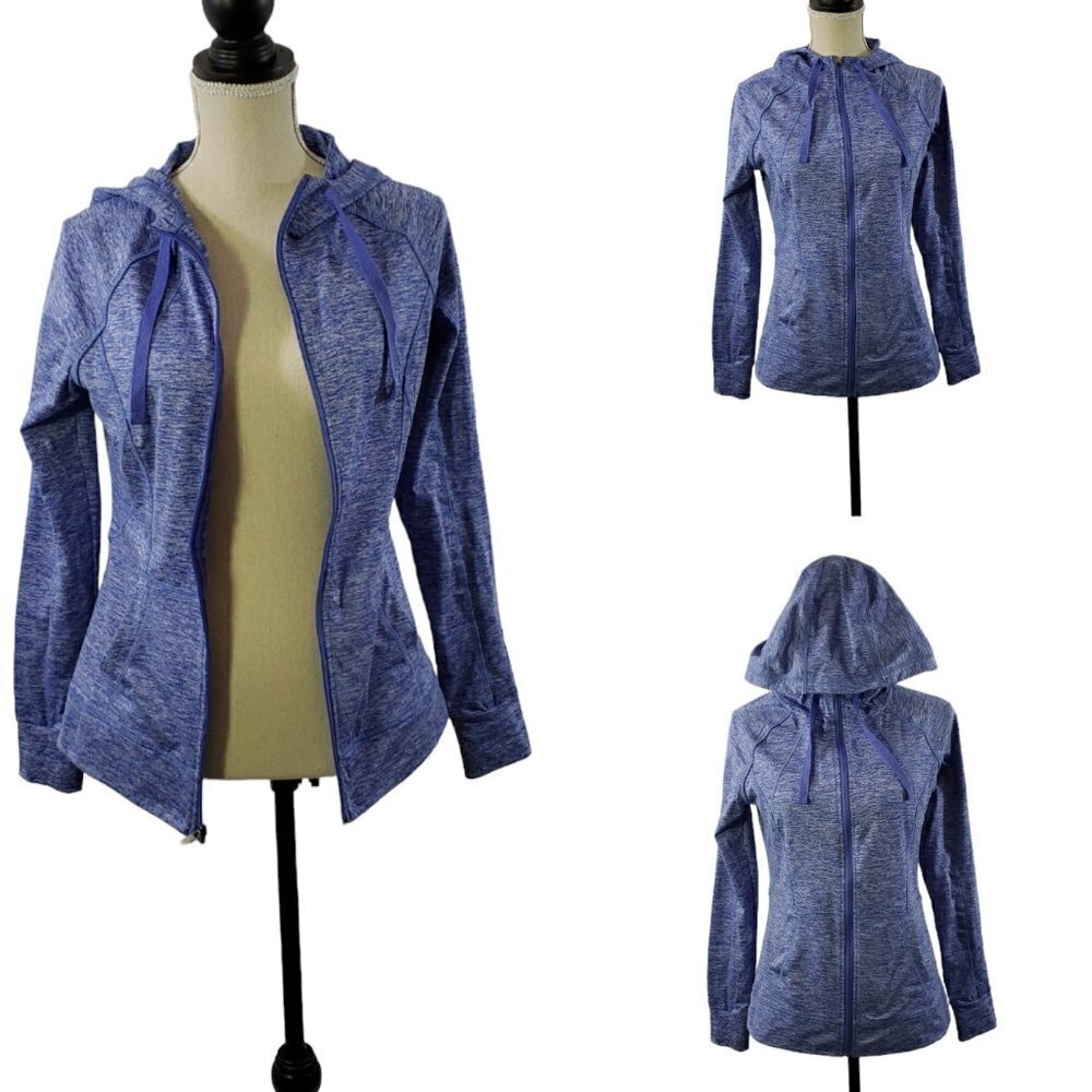 Champion Duo Dry Blue Chambray Women's Full Zip Hoodie Sweatshirt - XS
